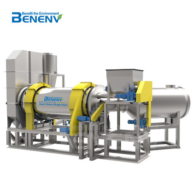Super Rotary Sludge Dryer Alta eficiência térmica Tratamento de lodo de águas residuais